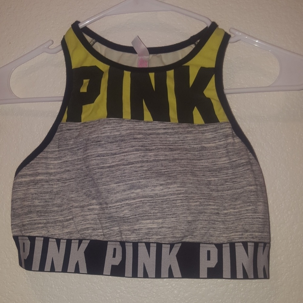 PINK high neck sports bra